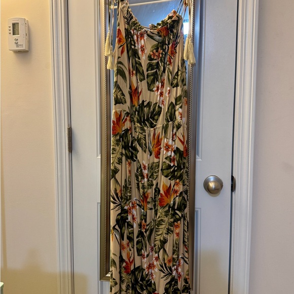 City Chic Tropical Print Dress - Green and Orange - Picture 3 of 4